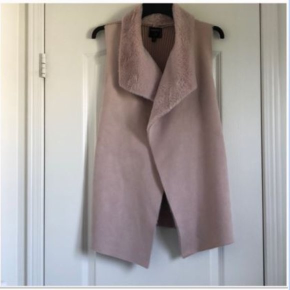 Rose Faux-Shearling/Knit Waterfall Vest - Picture 1 of 6
